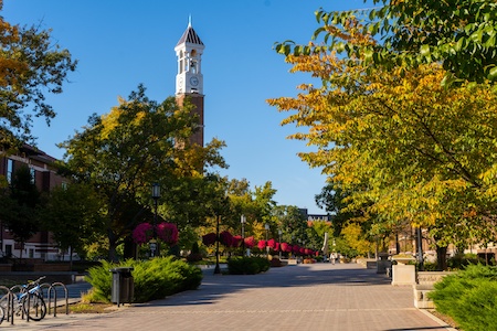 A picture of Purdue University campus on a fall day