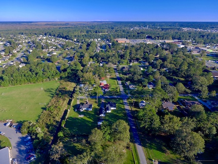 Aerial View of Hinesville, GA in Summer