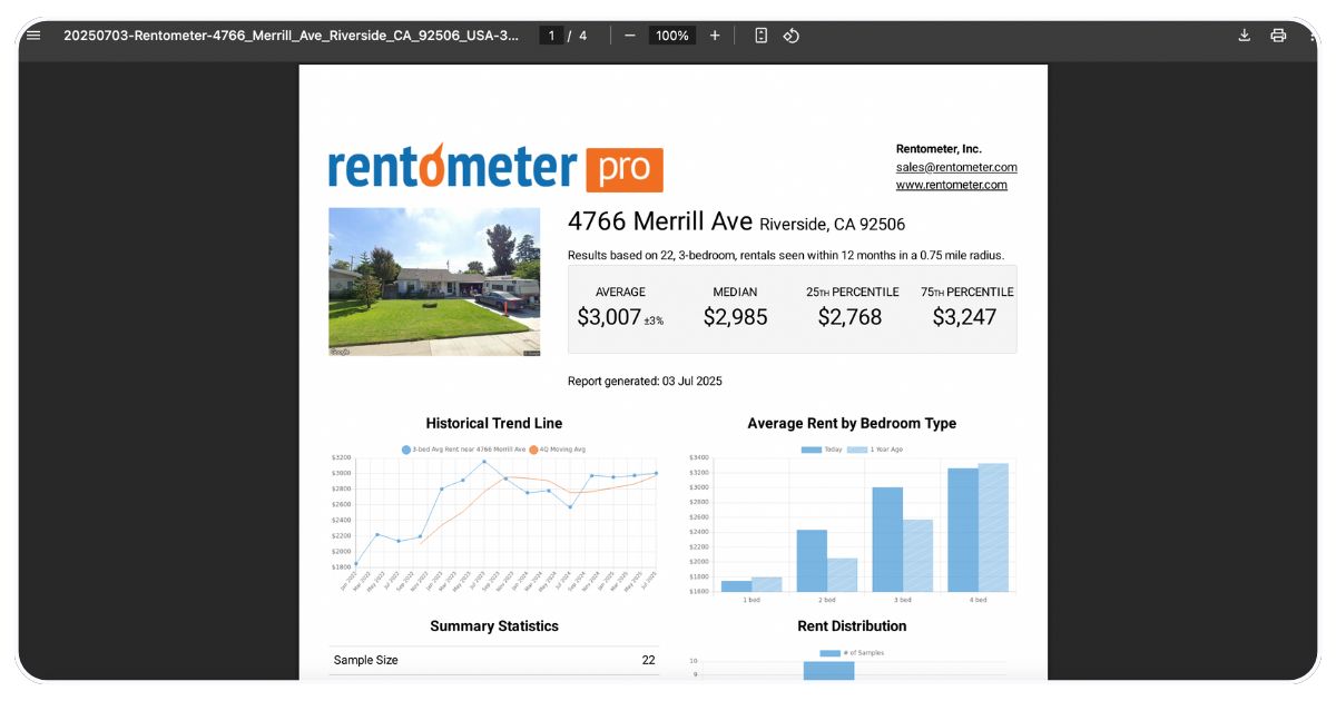 Save Time and Look Sharp: Share Rentometer Pro Reports Instantly